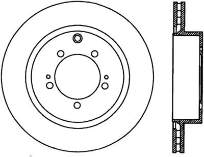 StopTech - StopTech 127.46065R Sport Cross-Drilled & Slotted Disc Brake Rotor for Lancer