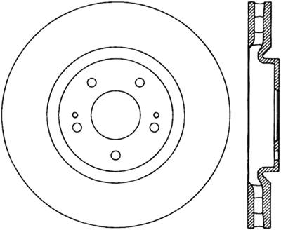 StopTech - StopTech 127.46064R Sport Cross-Drilled & Slotted Disc Brake Rotor for Lancer