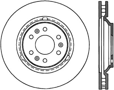 StopTech - StopTech 127.62082R Sport Cross-Drilled & Slotted Disc Brake Rotor for SRX