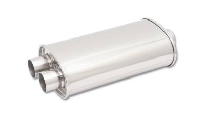 Vibrant Performance - Vibrant 1110 STREETPOWER Oval Muffler 2.5" Inlet Center In-Dual Out
