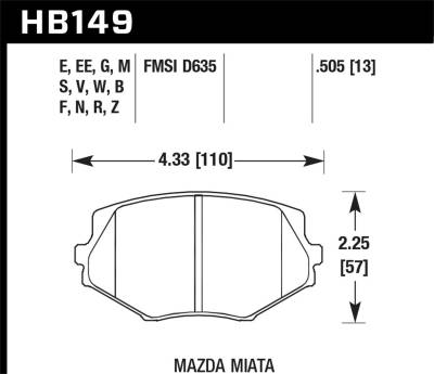 Hawk Performance - Hawk Performance Blue 9012 Motorsports Brake Pads HB149E.505