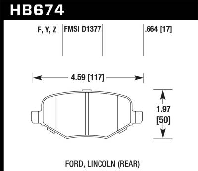 Hawk Performance - Hawk Performance LTS Light Truck & SUV Brake Pads HB674Y.664