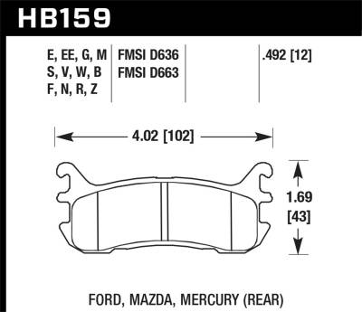 Hawk Performance - Hawk Performance Blue 9012 Motorsports Brake Pads HB159E.492