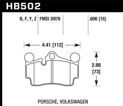 Hawk Performance - Hawk Performance HB502F.606 HPS Disc Brake Pad for 03-15 Cayenne Q7 Touareg