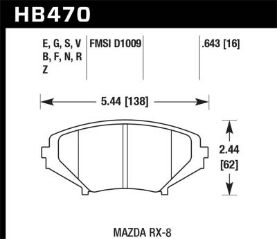Hawk Performance - Hawk Performance Blue 9012 Motorsports Brake Pads HB470E.643