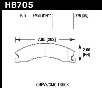 Hawk Performance - Hawk Performance LTS Light Truck & SUV Brake Pads HB705Y.776