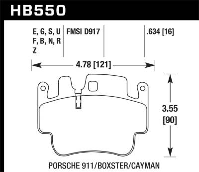 Hawk Performance - Hawk Performance HB550B.634 HPS 5.0 Disc Brake Pad for 98-07 911 Boxster Cayman