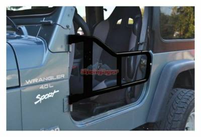 Steinjager - Steinjager Front Tubular Trail Doors Black for Wrangler TJ J0029673