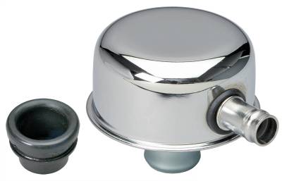 Trans-Dapt Performance - Trans-Dapt 9242 Push-In Valve Cover Breather Cap w/Tube & Grommet 2.75" Chrome