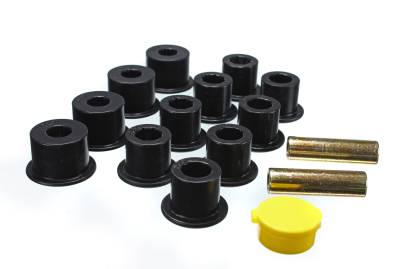 Energy Suspension - Energy Suspension 7.2103G Leaf Spring Bushing Set FrontRear Polyurethane Black