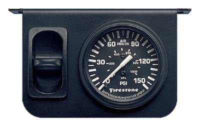 Firestone Ride-Rite - Firestone Ride-Rite 2149 Pneumatic Single Control Gauge Black 4.38"x2.75"