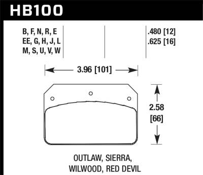 Hawk Performance - Hawk Performance Blue 9012 Motorsports Brake Pads HB100E.625