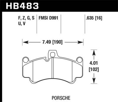 Hawk Performance - Hawk Performance HB483B.635 HPS 5.0 Disc Brake Pad for 911 Boxster Carrera GT
