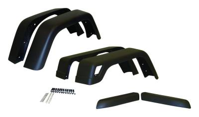 Crown Automotive Jeep Replacement - Crown 55254918K76 Fender Flare Kit for 97-06 Jeep Wrangler LJ & TJ