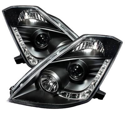 Spyder Auto - Spyder 5032225 Black/Clear DRL LED Projector Headlights for 03-05 Nissan 350Z