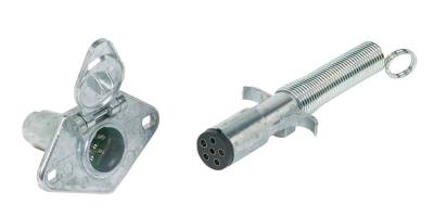 Hopkins Towing Solution - Hopkins 52007 6-Pole Heavy Duty Rounds Vehicle To Trailer Wiring Connector ALL