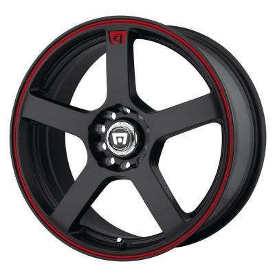 Motegi - Motegi Wheels MR116 FS5 17x7 5x4.25/4.5 40mm Matte Black/Red MR11677001740