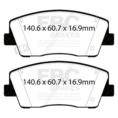 EBC Brakes - EBC Brakes DP42358R Yellowstuff Street & Track Brake Pads for G70 Stinger