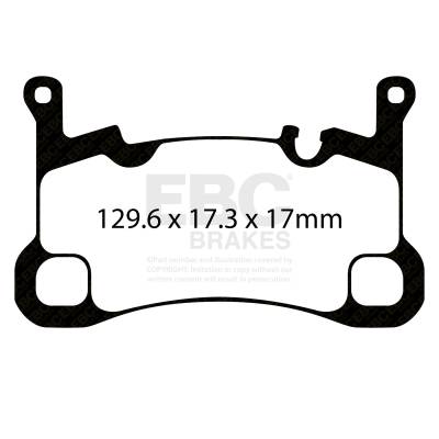 EBC Brakes - EBC Brakes DP42380R Yellowstuff Street & Track Brake Pads for 18-22 Cayenne