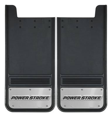 Gatorback - Gatorback 12"x26" Universal Black Mud Flaps Powerstroke Logo GB1226P