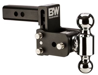 B&W Trailer Hitches - B&W Hitch TS10035B 2" Shank Tow & Stow 3" Drop Dual Ball Mount Black
