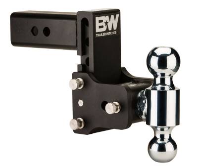 B&W Trailer Hitches - B&W Hitch TS20037B 2.5" Shank Tow & Stow 5" Drop Dual Ball Mount Black