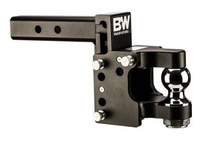 B&W Trailer Hitches - B&W Hitch TS10055 8" Black Tow & Stowe 2" Ball Pintle Mount