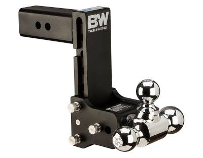 B&W Trailer Hitches - B&W Hitch TS20049B 2.5" Shank Tow & Stow 7" Drop Triple Ball Mount Black