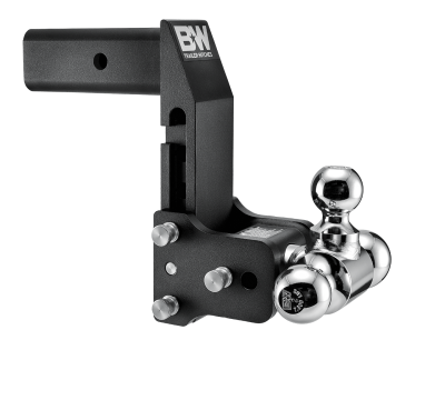 B&W Trailer Hitches - B&W Hitch TS20067BMP 2.5" Shank Tow & Stow 7" Drop Triple Ball Mount Black