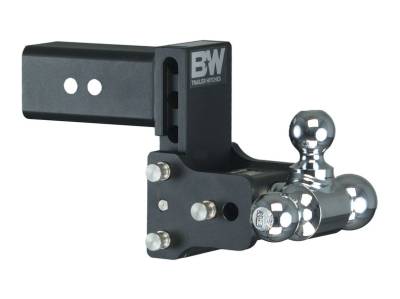 B&W Trailer Hitches - B&W Hitch TS30048B 3" Shank Tow & Stow 4.5" Drop Triple Ball Mount Black