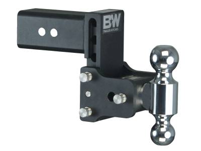 B&W Trailer Hitches - B&W Hitch TS30037B 3" Shank Tow & Stow 4.5" Drop Dual Ball Mount Black