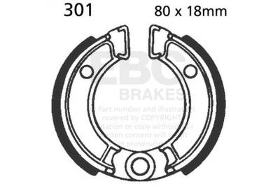 EBC Motorcycle Brakes - EBC Motorcycle Brakes 301 Plain Motorcycle Replacement Brake Shoes