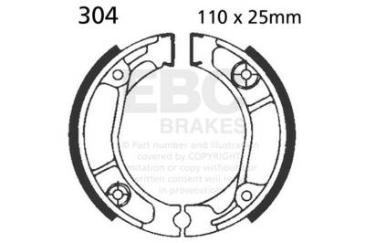 EBC Motorcycle Brakes - EBC Motorcycle Brakes 304 Plain Motorcycle Replacement Brake Shoes