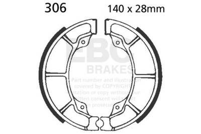 EBC Motorcycle Brakes - EBC Motorcycle Brakes 306 Plain Motorcycle Replacement Brake Shoes