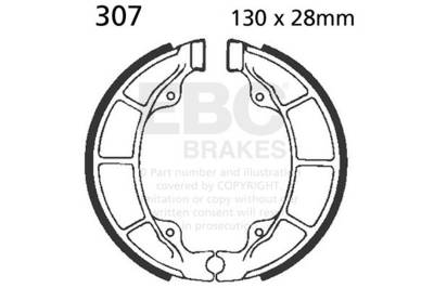 EBC Motorcycle Brakes - EBC Motorcycle Brakes 307 Plain Motorcycle Replacement Brake Shoes
