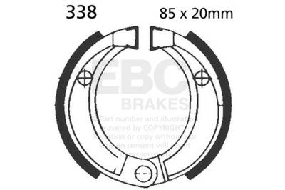 EBC Motorcycle Brakes - EBC Motorcycle Brakes 338 Plain Motorcycle Replacement Brake Shoes