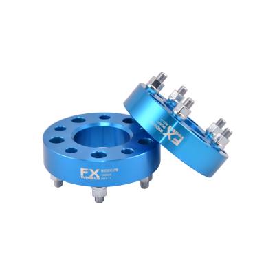 TrailFX - TrailFX W550003PB Wheel Spacers 5x5.00 1.5" Thick 78.10mm Hub Blue Alum Pair