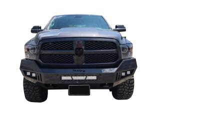 TrailFX - TrailFX FLDB006TI LD Front Bumper No Grille Guard Black Steel w/Light Cutouts
