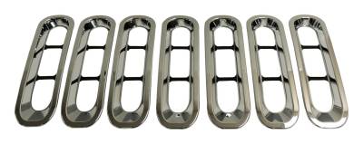 RT Offroad - RT Offroad RT26055 7pc Chrme Plastic Grille Inserts for JK Wrangler SnapIn