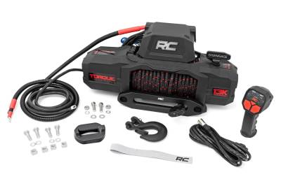 Rough Country Suspension Systems - Rough Country 13000lb 12V Torque Series Winch w/Synthetic Rope TS13000S