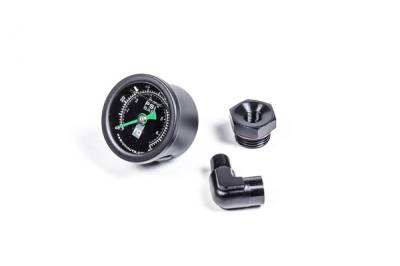 RADIUM Engineering - RADIUM Engineering 20-0386 FUEL PRESSURE GAUGE w/8AN ORB ADAPTER 90DEG
