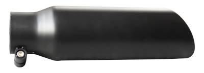 SpeedFx - SpeedFX 203B Exhaust Tip 2.5" Inlet 3.5" Outlet Black SS Angled Cut 12"