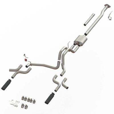SpeedFx - SpeedFX 50301 MaxFlow Cat-Back Exhaust 3" In Dual Exit 4" Black Tips 15-20 F150