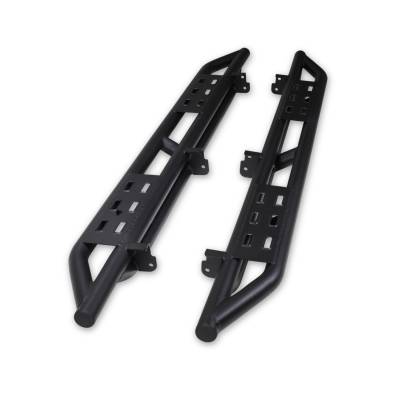 TrailFX - TrailFX BR012T Matte Black Rocker Guard Steps Round Tube 1 Step Area Bolt-On