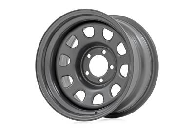 Rough Country Suspension Systems - Rough Country D-Window Wheel 15x10 5x4.5 -39mm Gray RC51-5165G