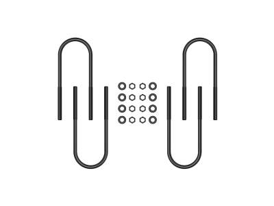 ICON Vehicle Dynamics - ICON 37004 Rear 12" U-Bolt Kit for 99-10 Ford F250/F350 Super Duty