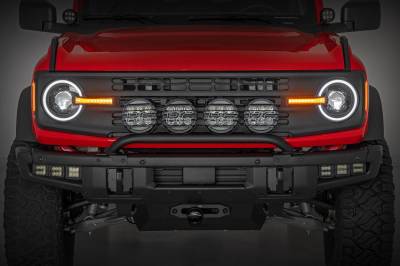 Rough Country Suspension Systems - Rough Country LED Headlights w/DRL Halo 21-24 Ford Bronco RCH5500