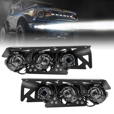 Oracle Lighting - Oracle 5928-LZZ-001 Bronco Off Road LASER + LED Fog Light Kit for Steel Bumper