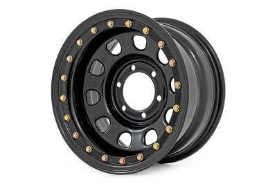 Rough Country Suspension Systems - Rough Country D-Window Beadlock Style Wheel 17x9 6x5.5 -12mm Black RC51-7655SL