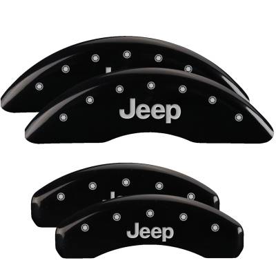 MGP Caliper Covers - MGP Caliper Covers 42026SJEPBK 4PC F/R Black for 21-25 Jeep Grand Cherokee